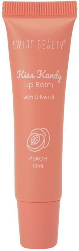 SWISS BEAUTY Kiss Kandy Lip Balm Moisturising Non Sticky Soft Smooth Olive Oil Peach