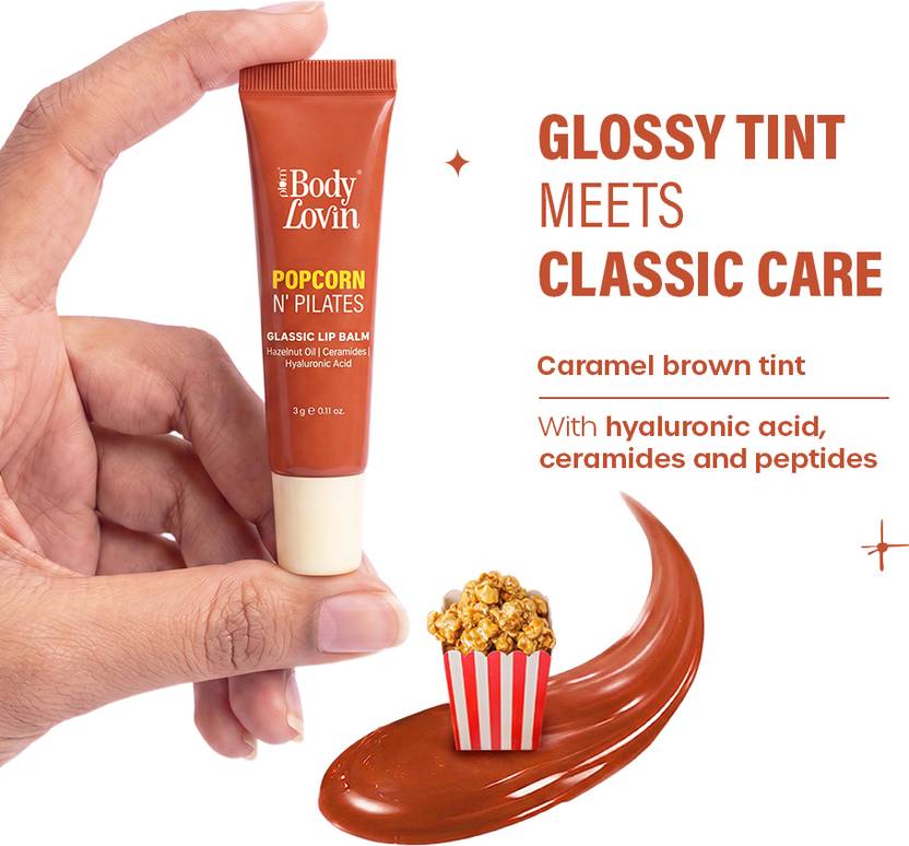 Plum BodyLovin' Popcorn N' Pilates Glassic Lip Balm | 3g Caramel brown gloss