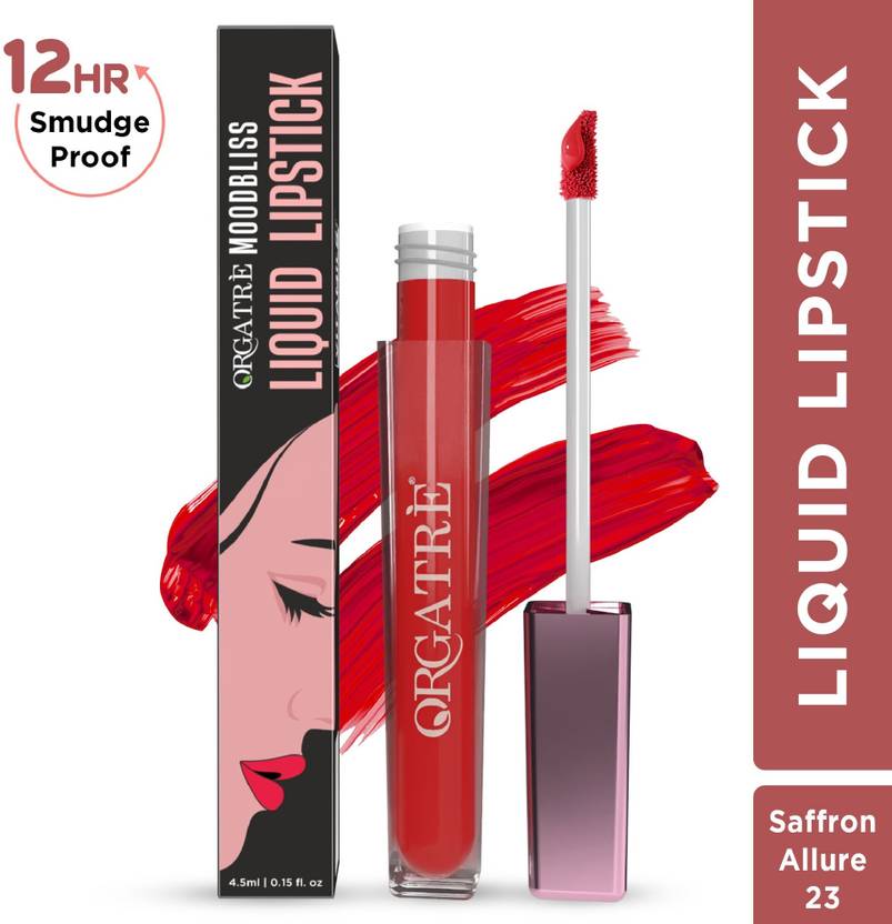 Orgatre Moodbliss Liquid Lipstick waterproof - 12Hr Stay, Non-Transfer & Smudge-Proof