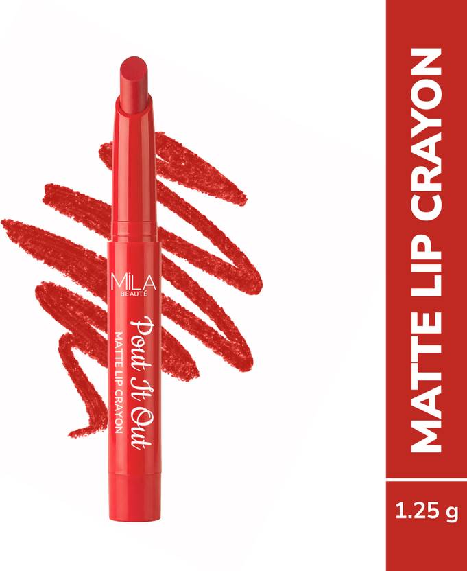 MILA BEAUTÉ Pout It Out Matte Lip Crayon Lipstick Lightweight Soft Matte Finish