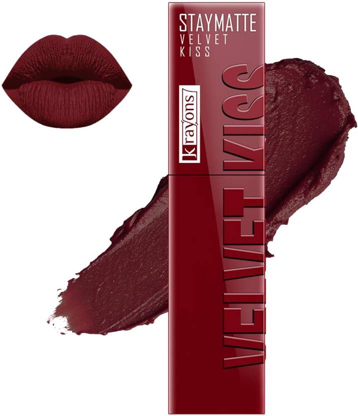 KRAYONS Velvet Kiss Matte Liquid Lipstick|12hr Stay|Transferproof Lipstick for Women