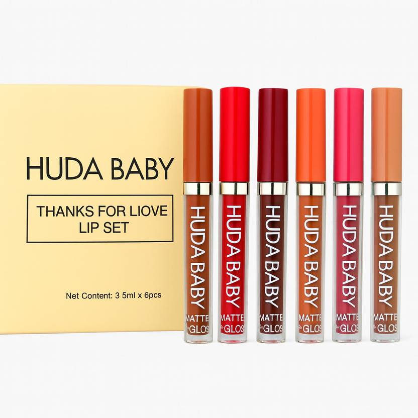 HUDA BABY Thanks For The Love Matte Lip Gloss Set | Pack of 6 |