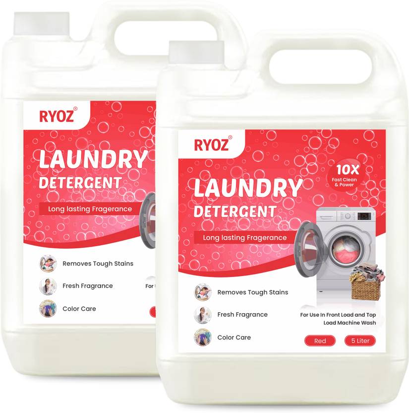 Ryoz Washing machine liquid detergent front load combo (10ltr) Lily