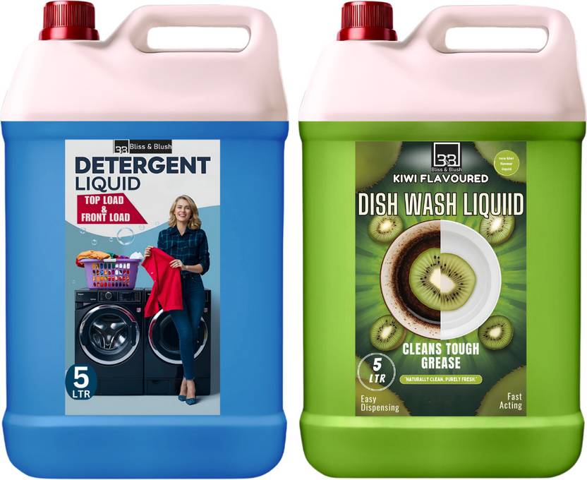 BLISS & BLUSH Natural Laundry Liquid Detergent Lavender 5L & Utensil