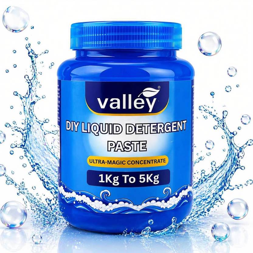 Valley DIY Liquid Detergent Paste 1kg (Makes 5L Liquid) Aqua Liquid Detergent