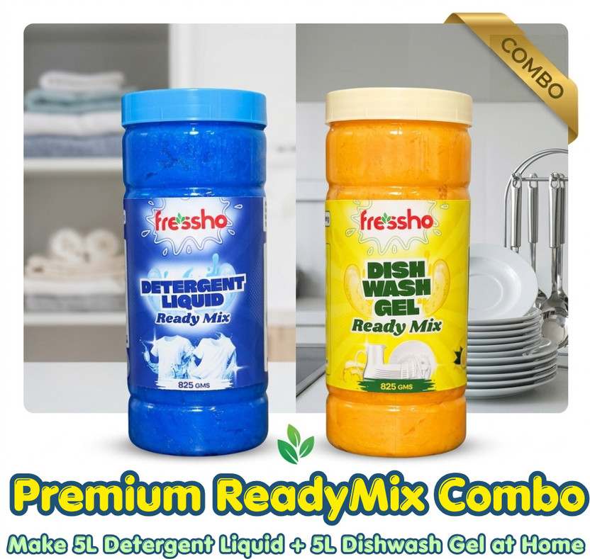 Fressho Detergent Liquid & Dishwash Gel Readymix Combo