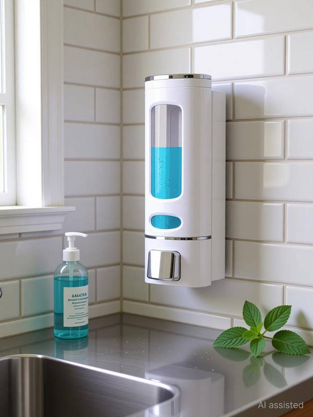 AMATRA Soap Dispenser for Bathroom Wall Mounted Shampoo Conditioner ,Hand Wash Gel 400 ml Soap, Shampoo, Conditioner, Gel, Foam, Lotion, Sanitizer Stand Dispenser