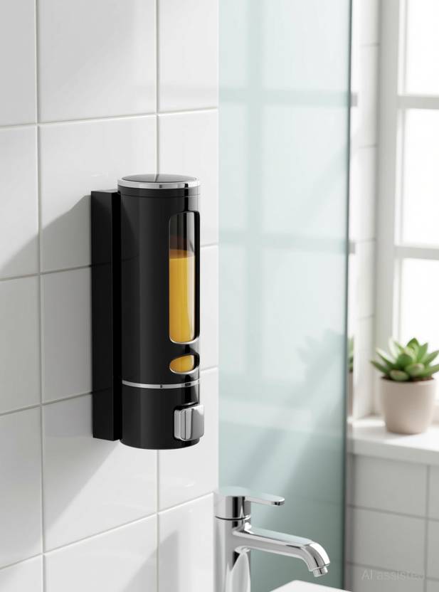 AMATRA Manual Touch Soap Dispenser Ideal for Washrooms, Homes, Schools 0.4 L Liquid, Shampoo, Gel, Foam, Lotion, Sanitizer Stand, Conditioner, Soap Dispenser