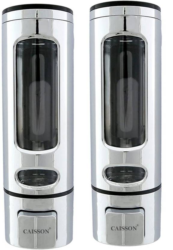 Caisson Silver Chrome Finish 400 ml Lotion, Conditioner, Soap, Shampoo Dispenser (Silver)-set of 2 40...