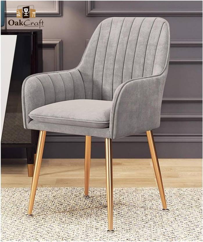 Oakcraft Velvet Lounge/Dinning/Accent Chairs with Engineered Metal Legs Metal Living Room Chair