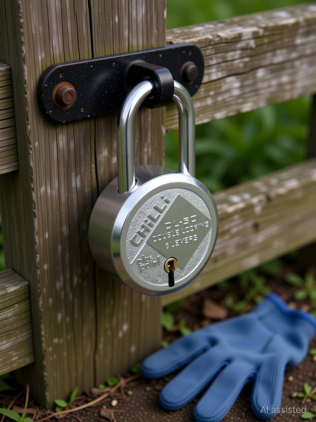 PLUS POINT 50mm Heavy Duty Padlock 6-Lever Double Locking Security Lock ,3 Keys Padlock