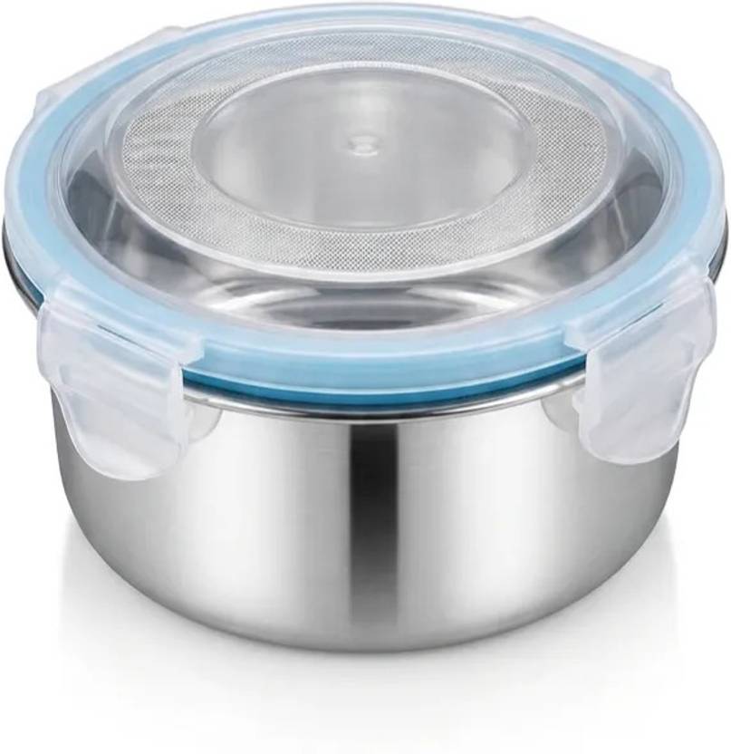 Avish Enterprises Stainless Steel Airtight Lock Lid Food Storage Container 1 Containers Stainless Steel, Plastic College Lunch Box