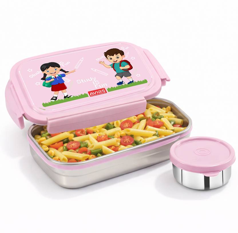 AVIAS Avikid Lunch box 2 Containers Stainless Steel School Lunch Box
