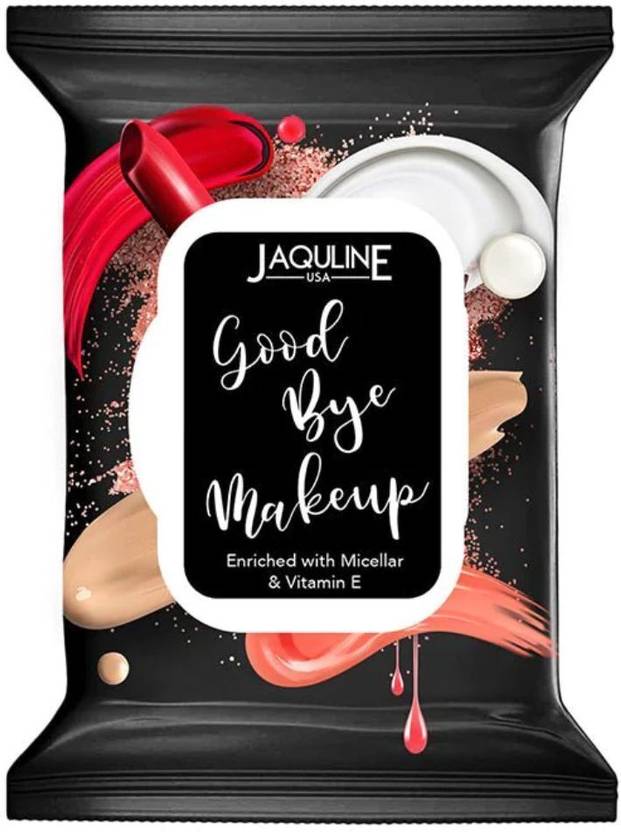JAQULINE USA Goodbye Makeup Wipes | Moisturizing & Hydrating | Enriched with Vitamin E - Makeup Remover