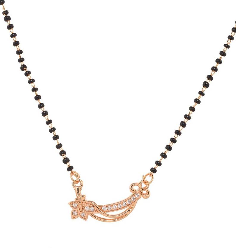 BELWICK Diamond Rose Gold Daily Wear Simple Mangalsutra Brass Mangalsutra