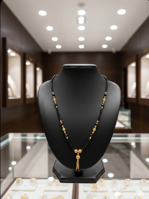 Ashiyanjewel Exquisite Gold and Black Beaded Mangalsutra Necklace for women Bronze Mangalsutra
