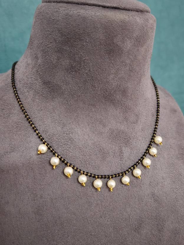 BELWICK Pearl Fancy Look Gold Plated Tanmaniya Mangalsutra For Woman Brass Tanmaniya