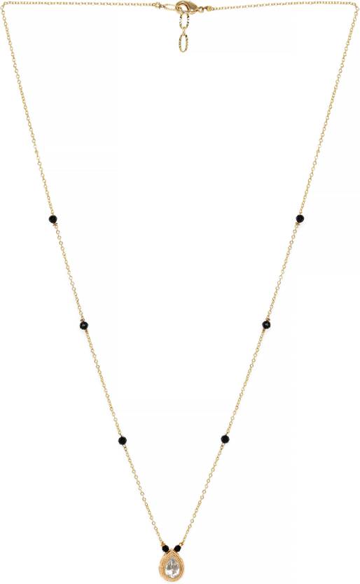 RUBANS Exquisite 22k Gold Plated Polki Studded Mangalsutra Necklace Brass Mangalsutra