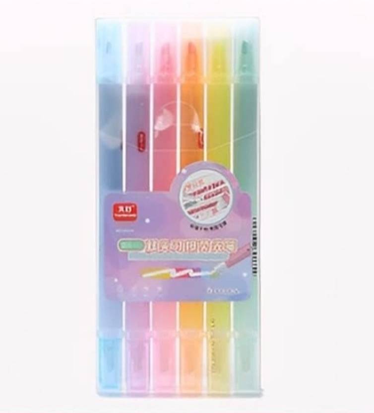 BRM TRADERS Erasable Highlighters, [6 Pieces Pack]