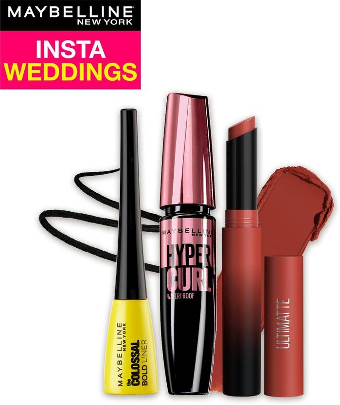 MAYBELLINE NEW YORK InstaWeddings Pack of 3Ultimatte Lipstick,Colossal