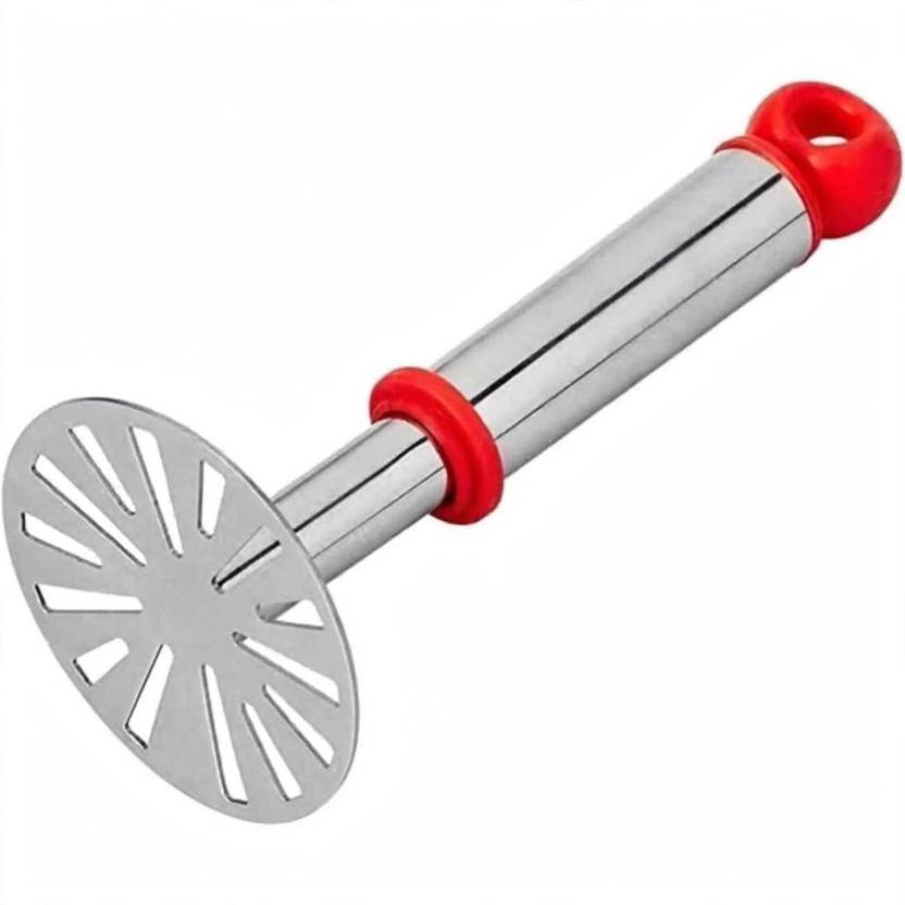 Aviora Stainless Steel Potato Masher with Red Handle for Kitchen Use Stainless( Stainless Steel Masher