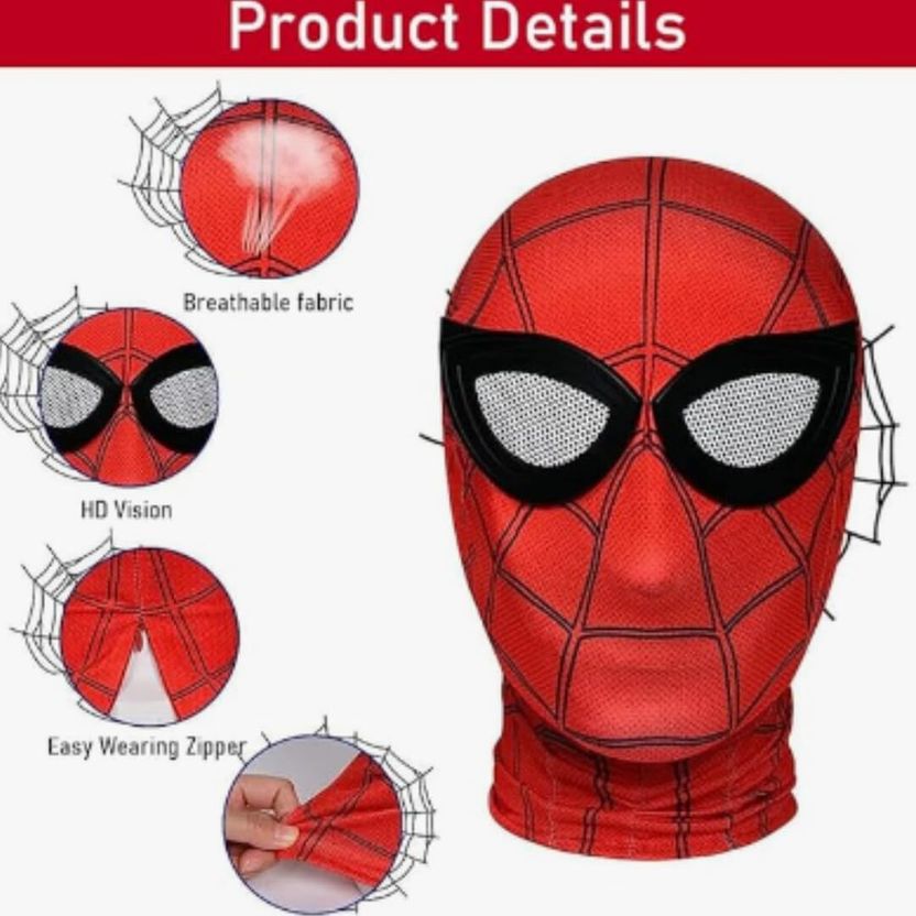 Wengonvila Kids Spider-Style Superhero Mask with Blinking Eyes - Image 5