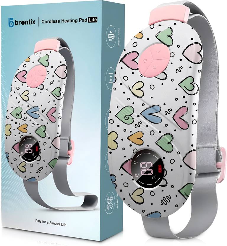 BRONTIX S1 Period Cramp massage for Women, Portable Cordless, 6 Modes Heat & Massager