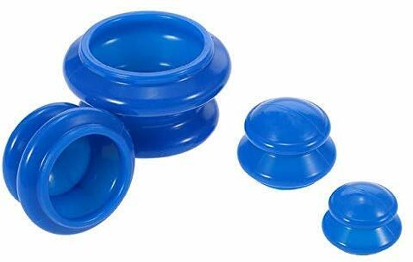 ACUPRESSUREMART 4 Pcs Moisture Absorber Anti Cellulite Vacuum Cupping Cup Silicone Family Facial Body Massage Therapy Cupping Cup Set of 4 Massager
