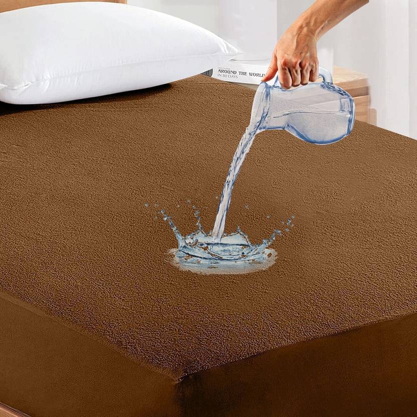 LABHAM Double Size Fitted Terry Cotton Breathable, Stretchable, Waterproof Mattress Cover