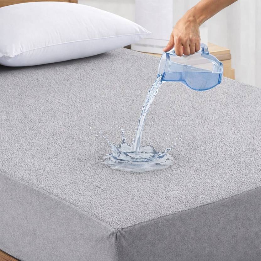LABHAM King Size Fitted Terry Cotton Breathable, Stretchable, Waterproof Mattress Cover