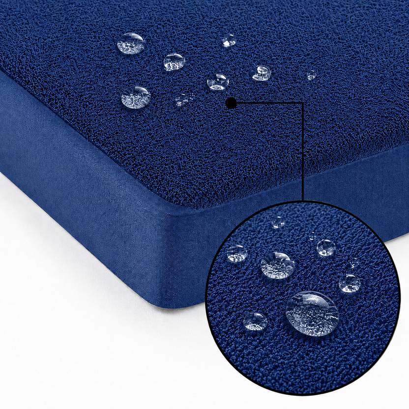 LABHAM Double Size Fitted Terry Cotton Waterproof Mattress Cover
