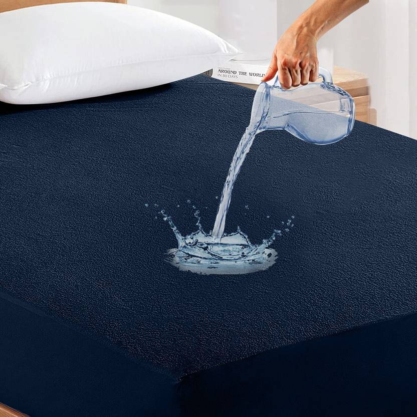 LABHAM Double Size Fitted Terry Cotton Breathable, Stretchable, Waterproof Mattress Cover