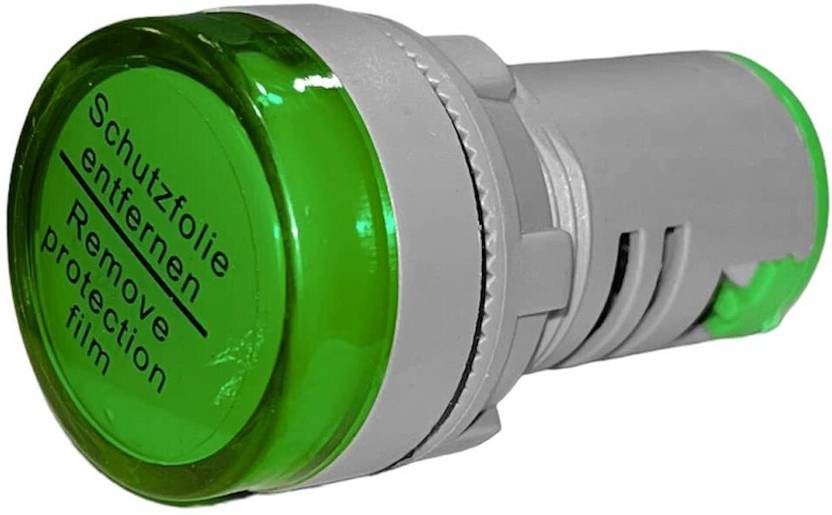 Leyden 12-220V AC/DC GREEN Multiple Voltage LED Round Indicator 22mm ...