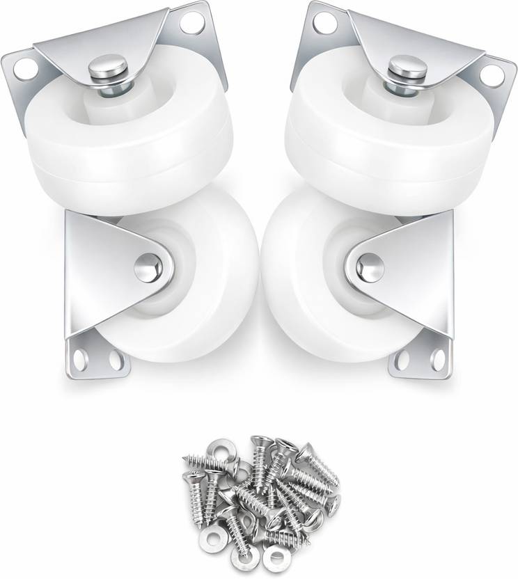 NEXTGENCASTER caster015 2'' FIX white-Wheels Roller caster, pack of 4 casters up to 200kg load capacity Single Unit Measuring Wheel