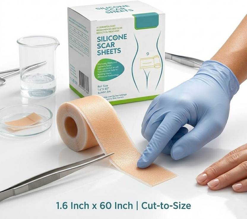 Varniecommerce pvt ltd Silicone Scar Sheets Roll (4cm x 1.5m) Interactive dressings Medical Dressing