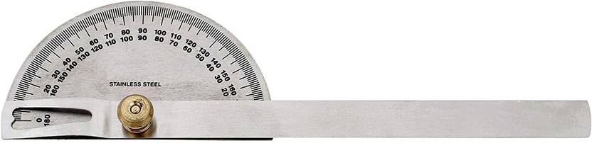 2FTR 30084 Stainless Steel Degree Protractor Lightweight Wear-Resisting 180 Degree Micrometer Screw Gauge