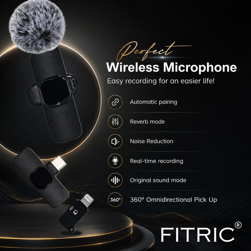 FITRIC K8 Wireless Lavalier Microphone for Android & iPhone - Image 3