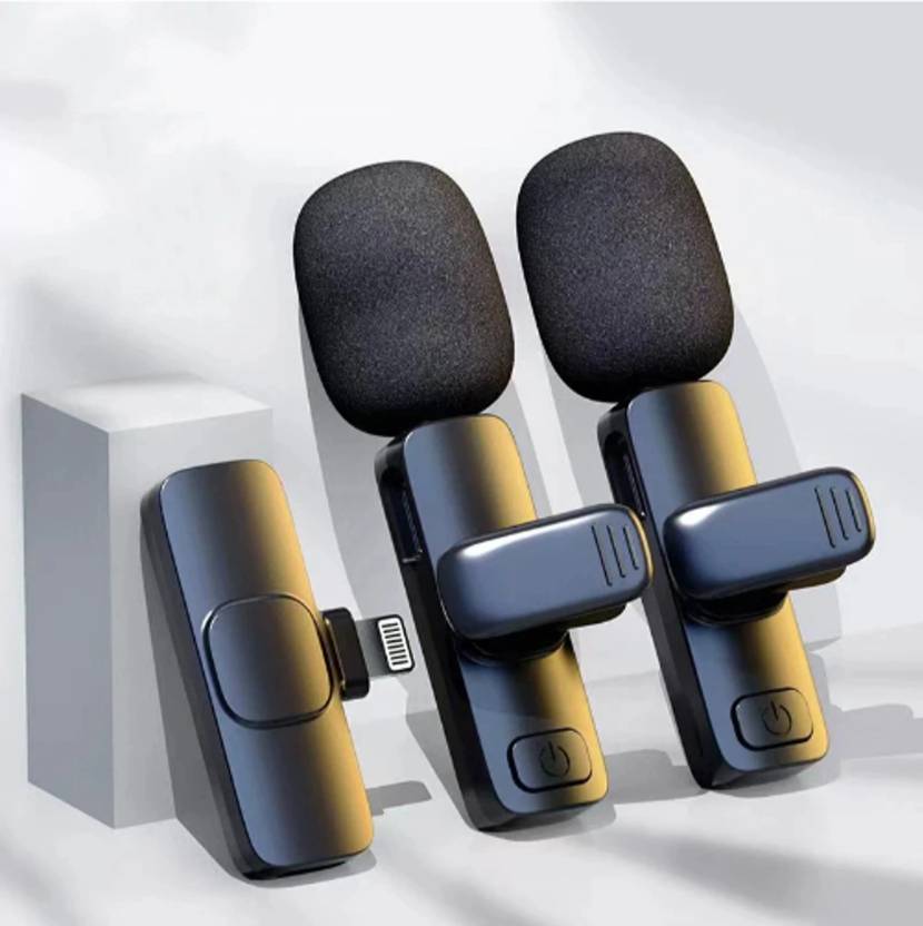 VANZARA K9 Wireless Collar Microphone Dual Clip-On Lavalier Mic, Plug & Play L132 Microphone