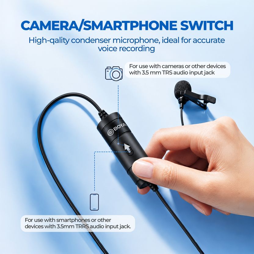 BOYA By-m1 3.5mm Electret Condenser Microphone - Image 5