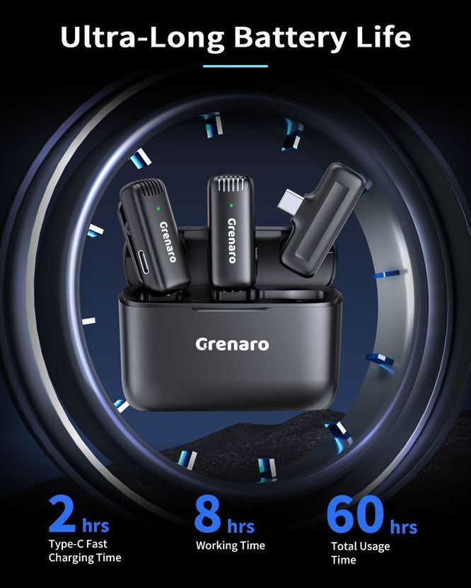Grenaro J13 Wireless Mic with Charging Case - Image 5