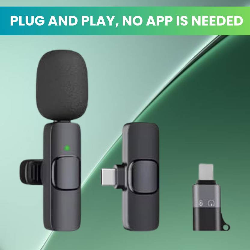 GUGGU K8(Wireless Microphone) Receiver With Recording Clip Micfor Vlogging/YouTubeE498 Microphone