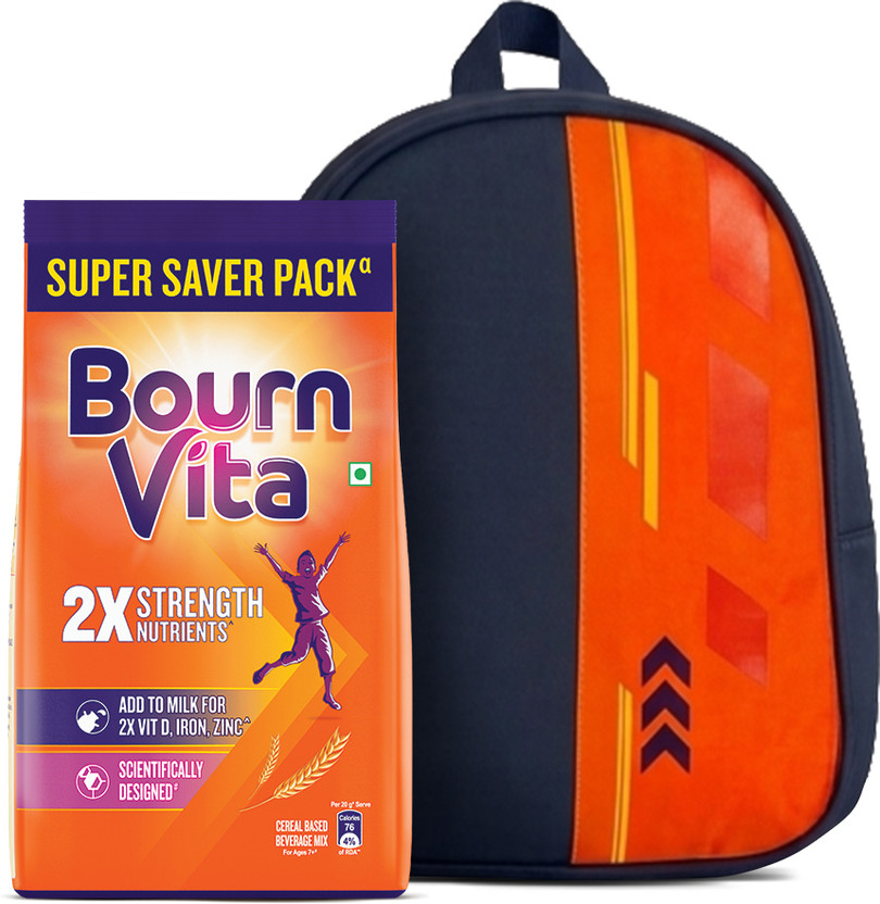 Bournvita Chocolate Nutrition Drink Pouch with Bagpack