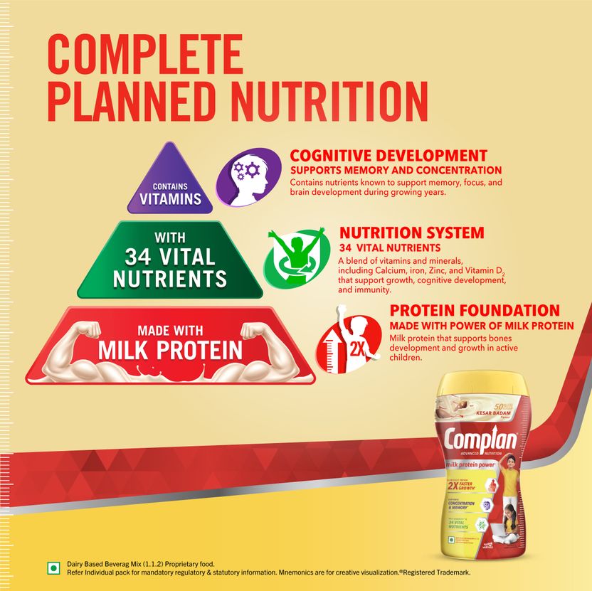 Complan Kesar Badam Nutrition Drink Powder for Children - Image 3