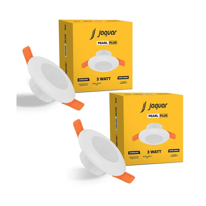 Jaquar 3W Pearl Plus Round Downlight - Warm (Pack of 2) Ceiling Light Ceiling Lamp