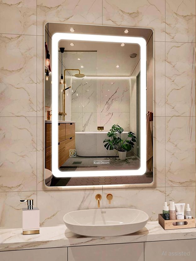 Khushi Decors LED Decorative Glass Wall Mirror - Image 1