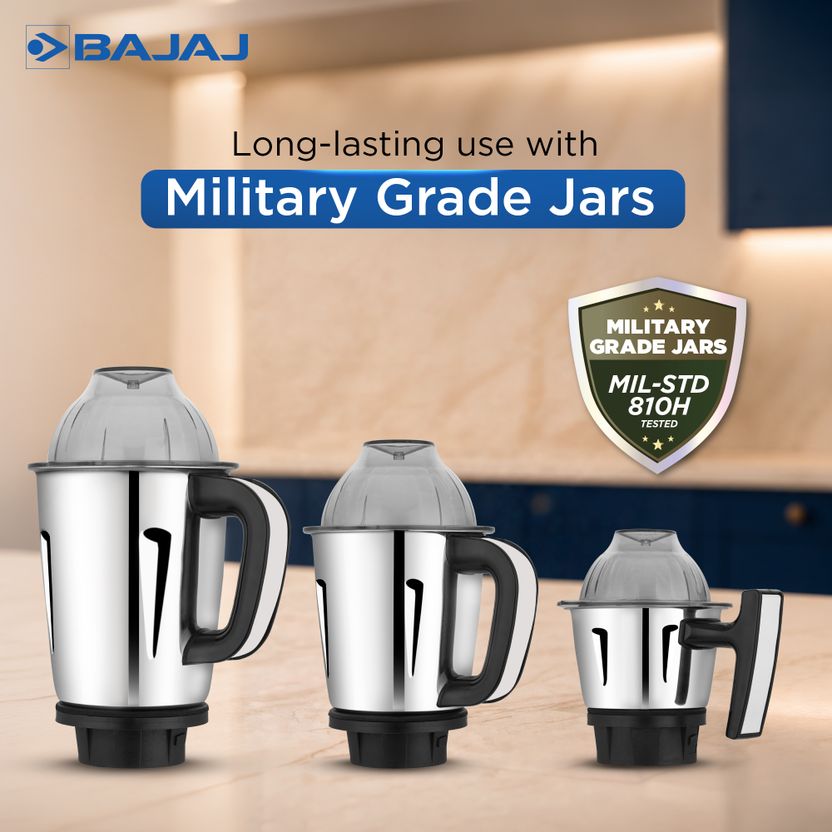 BAJAJ Military 1000 W Mixer Grinder (Evoque 4 Jar 1000W Jet Black...more - Image 5