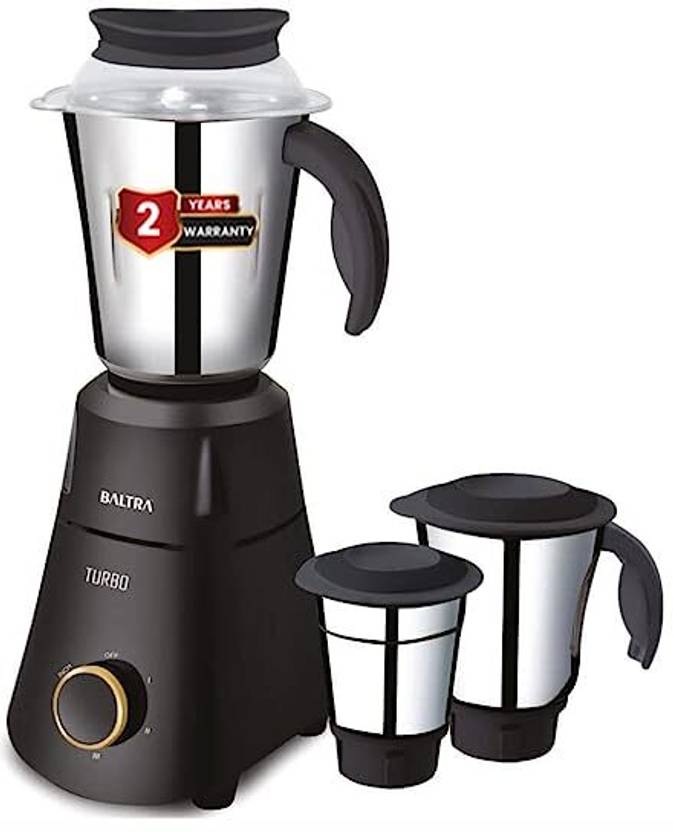 Baltra BMG148 Turbo Watt 750 Mixer Grinder (3 Jars, Black) Price in