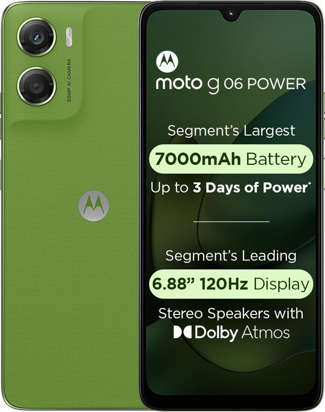 Click to enlarge MOTOROLA g06 power (Pantone Tendril, 64 GB) (4 GB RAM)