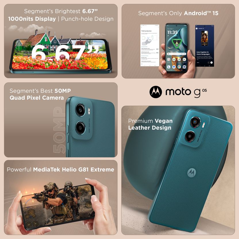 Motorola g05 64GB 4GB RAM (Forest Green) - Image 4