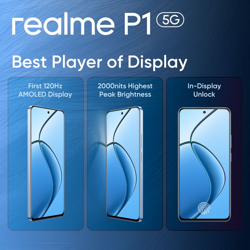 realme P1 5G 128GB 6GB RAM Feather Blue - Image 2
